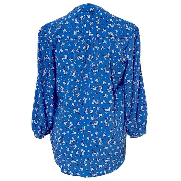 Karl Lagerfeld Womens Blouse Floral Blue Button Down Long Sleeve, Size M, NWT - Picture 5 of 6